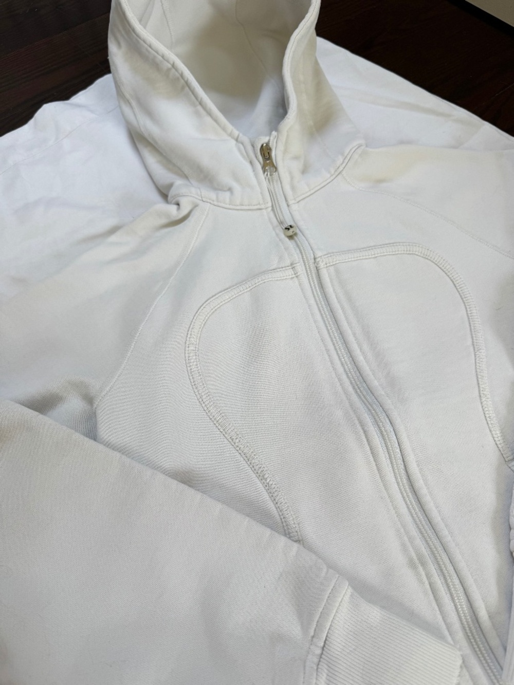 Lululemon Scuba white full-zip hoodie